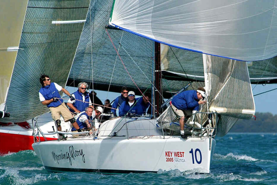Hasso Plattner auf der Regatta an der Küste von Key West im US-Bundesstaat Florida.