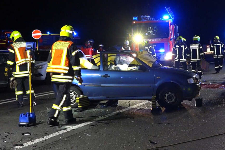 Die A67 wurde nach dem Unfall voll gesperrt.