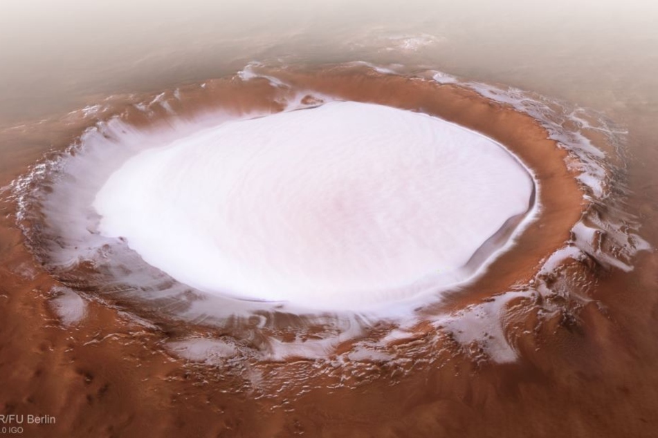 Das Bild der Europäischen Weltraumorganisation zeigt den Korolev-Krater.