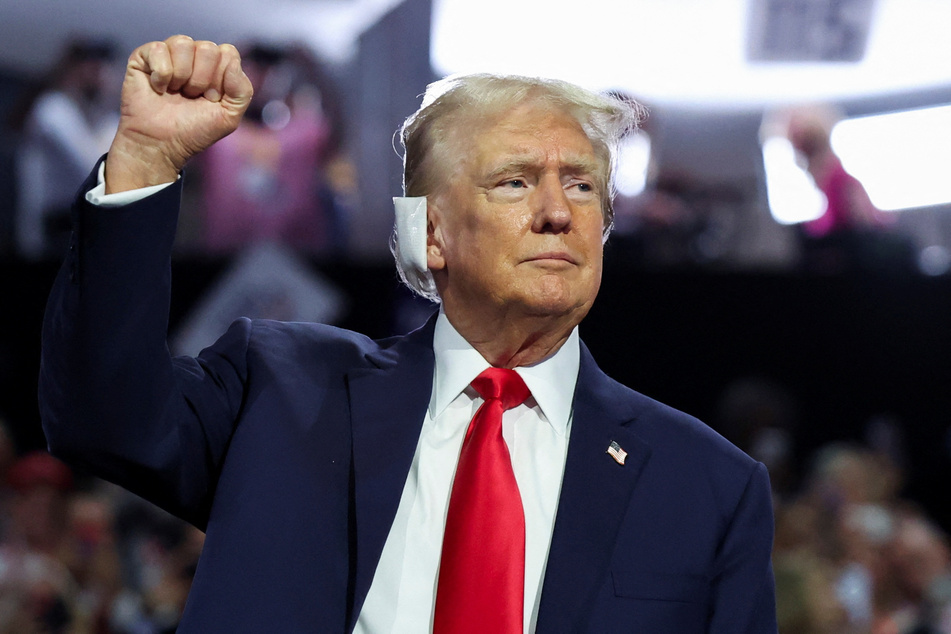 Donald Trump arrived at the Republican National Convention, where he made his first public appearance after surviving an assassination attempt.