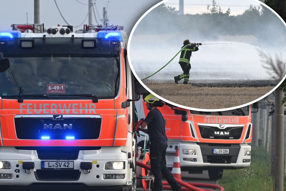 Leipzig: Große Rauchwolke im Leipziger Westen: Feuerwehr im Einsatz