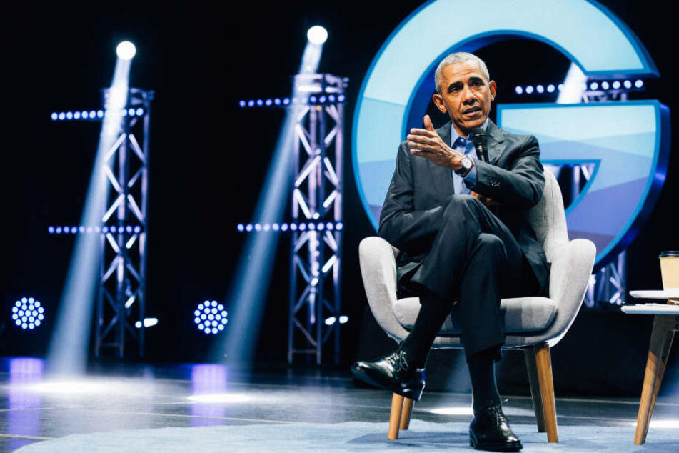 Der ehemalige US-Präsident Barack Obama am Donnerstagabend in der Kölner Lanxess-Arena.