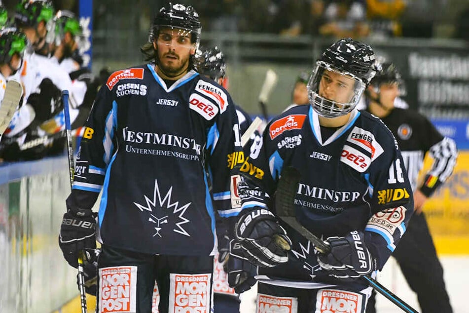 Betretene Gesichter bei den Eislöwen Toni Ritter und Timo Walther.
