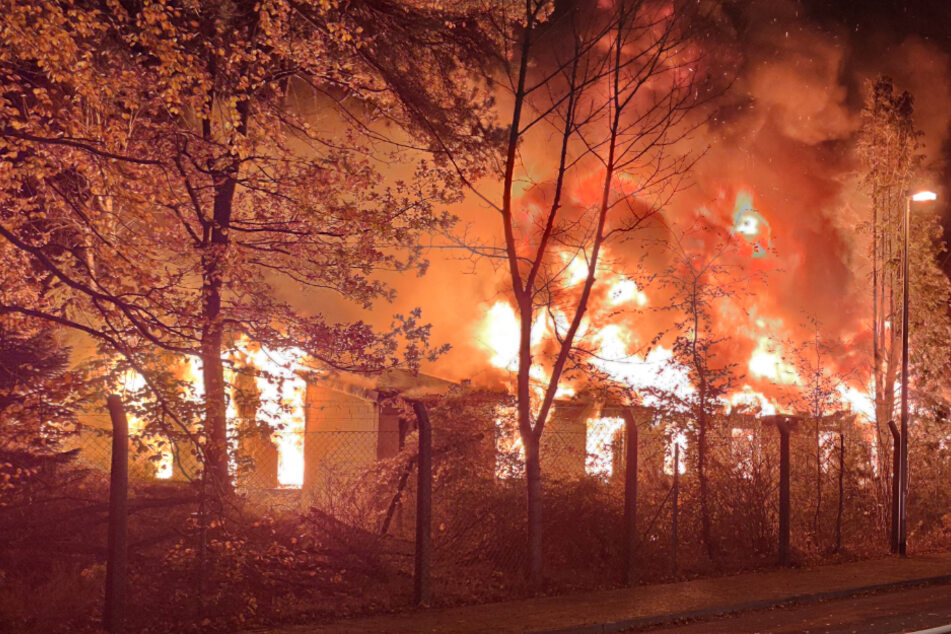 Flammeninferno! Gebäude brennt lichterloh, Feuerwehr im Großeinsatz