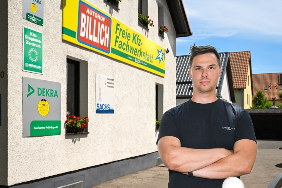 Franz Billich (28), Kfz-Meister und Inhaber des Autohofs Billich, ist von der Vodafone-Störung erheblich betroffen.