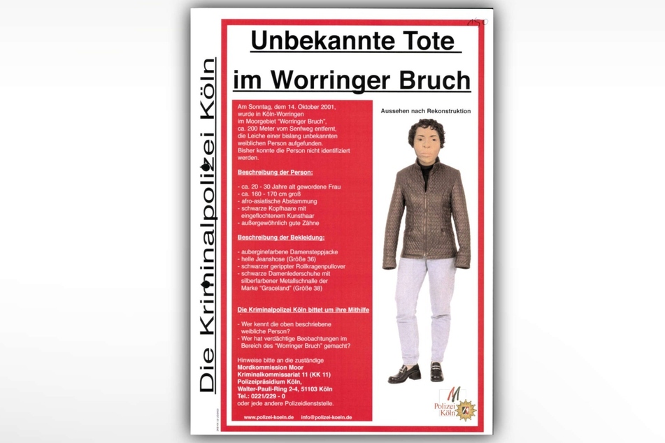 Durch dieses Plakat erhofft sich die Polizei Köln Hinweise zur Identität der jungen Frau.