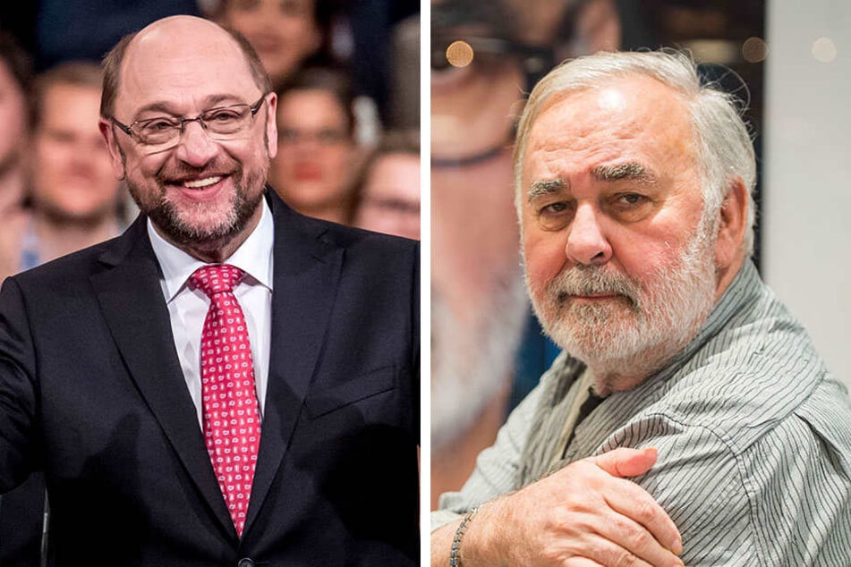 Befürworter der Glatze bei Haarausfall: SPD-Vositzender Maritn Schulz und Star-Friseur Udo Walz.