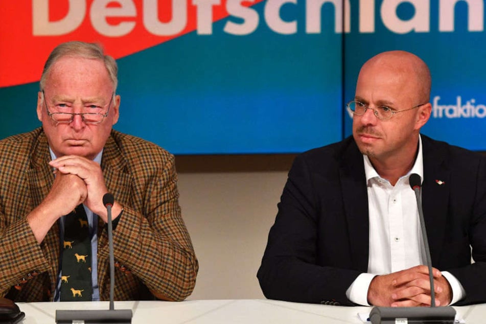 Alexander Gauland und Andreas Kalbitz auf einer Pressekonferenz. (Symbolbild)