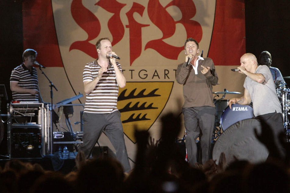 Die Hip-Hop-Gruppe Fantastische Vier auf der Meisterfeier des VfB Stuttgart 2007.