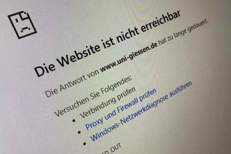 Die Webseite der Universität Gießen ist nach einem möglichen Hacker-Angriff nicht erreichbar.