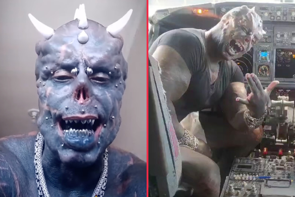 Tattoo addict undergoes grisly body modification in quest to become "Human Satan"