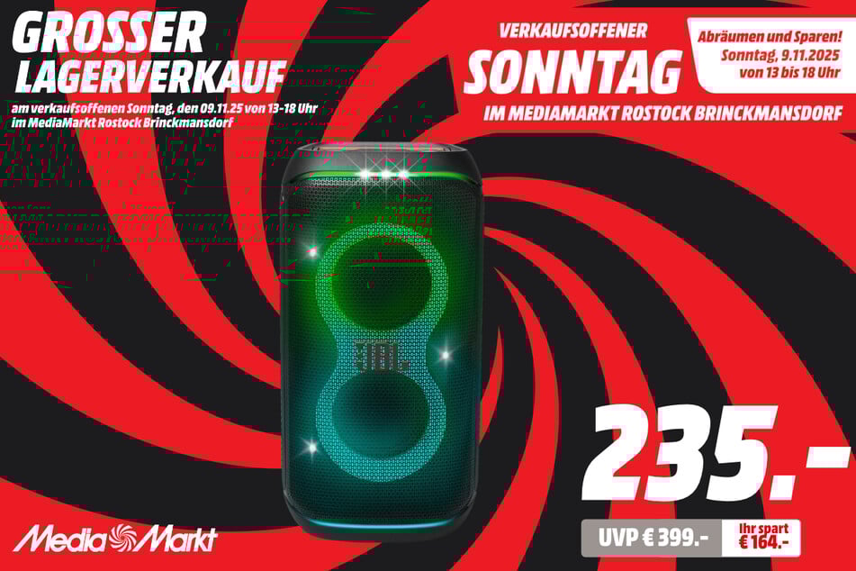 JBL-Partylautsprecher für 235 statt 399 Euro.