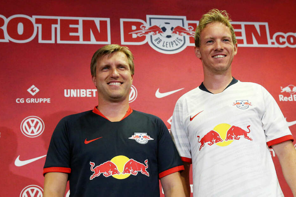 Das neue Duo bei RB Leipzig: Sportdirektor Markus Krösche (38, l.) und Trainer Julian Nagelsmann (31).