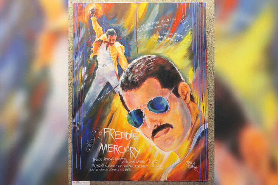 Auch seine Idole hat Zander gemalt. Freddie Mercury gibt's für 3200 Euro.
