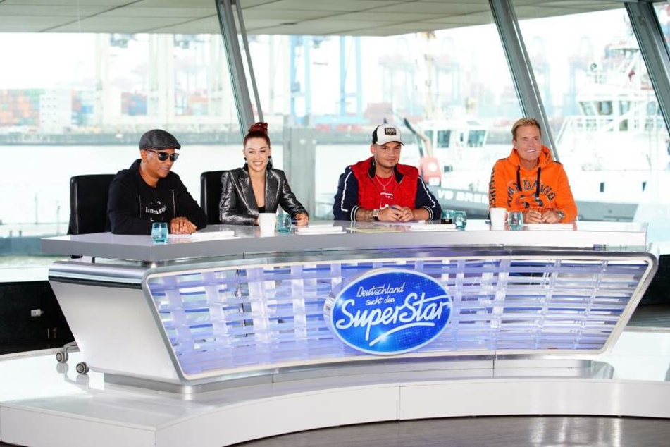 Die DSDS-Jury (v.l.) Xavier Naidoo, Oana Nechiti, Pietro Lombardi und Dieter Bohlen.
