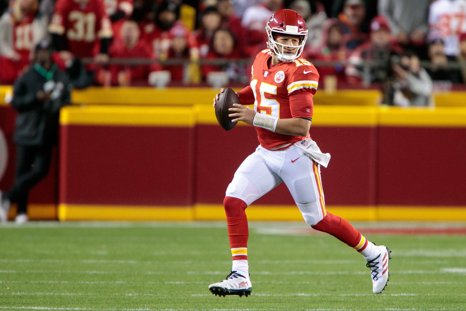Chiefs quarterback Pat Mahomes didn't throw a TD but ran for one against the Broncos on Sunday night.