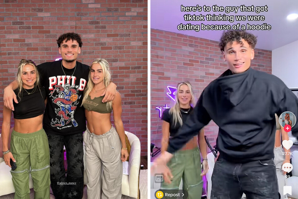 The Cavinder sisters teamed up with fellow TikToker Adrian Nuñez to hilariously troll their fans over silly dating rumors.