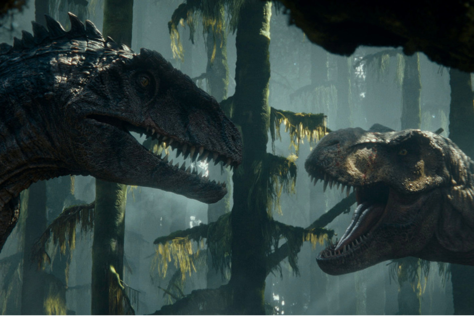 Epische Kämpfe: Der Gigantosaurus (l.) und T-rex treffen in "Ein neues Zeitalter" mehrfach aufeinander.