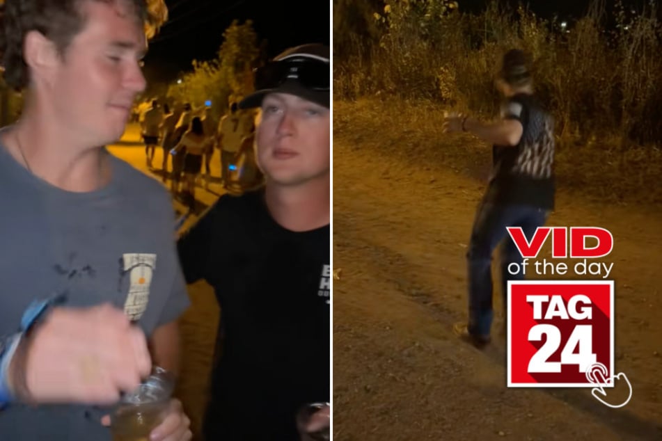 viral videos: Viral Video of the Day for September 8, 2025: Festivalgoer suffers epic crash into bush – and saves his beer!