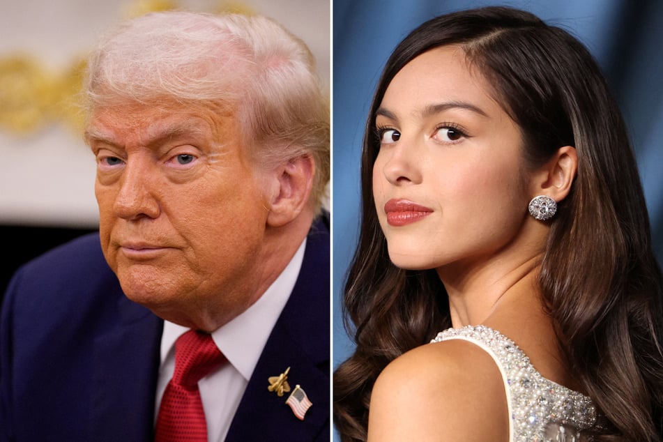 Olivia Rodrigo (r.) has called out President Donald Trump's administration for using her music in "hateful propaganda" without her approval.