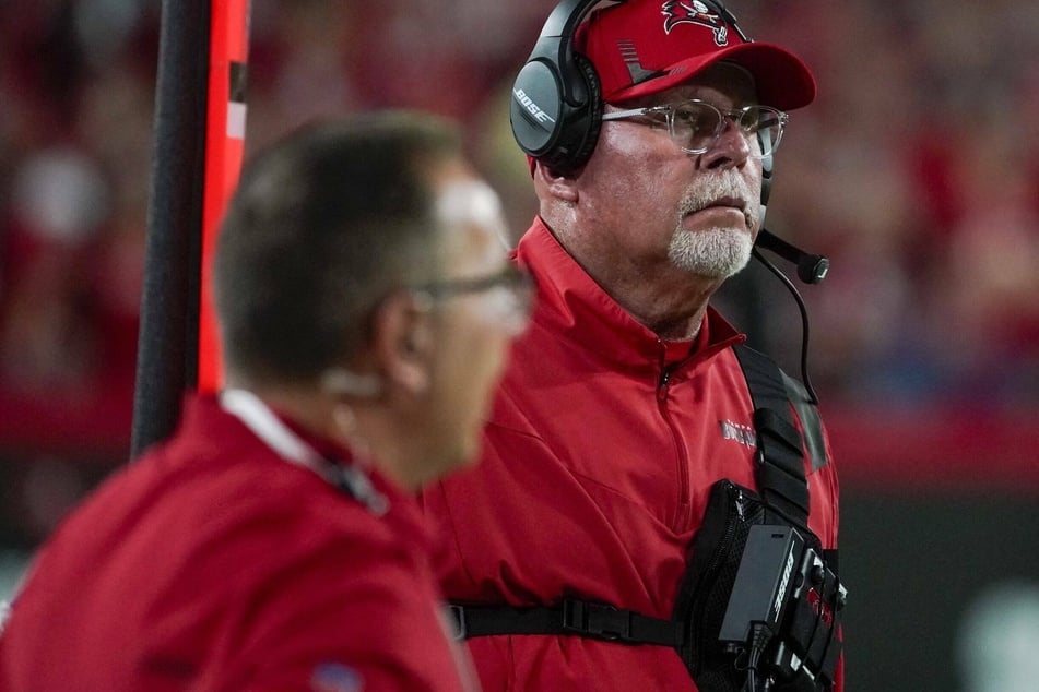Tampa Bay Buccaneers head coach Bruce Arians watches a bad night unfold.