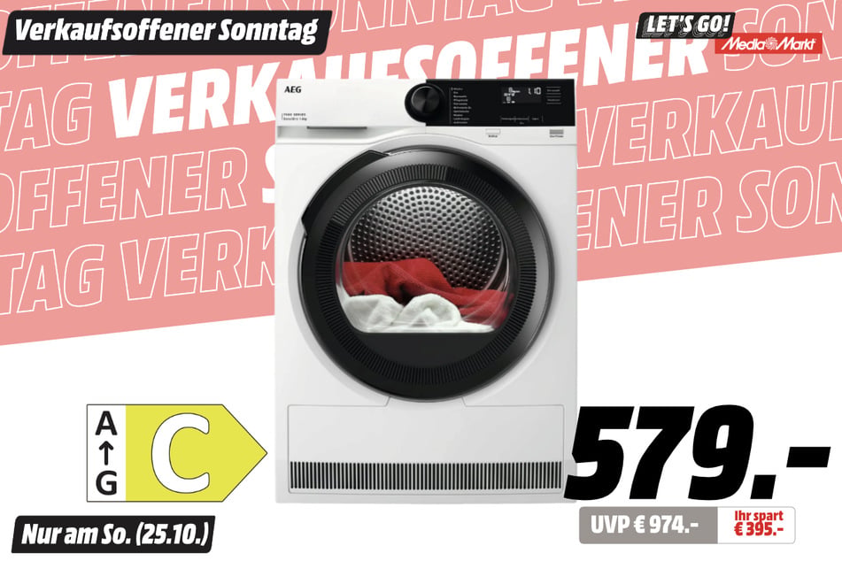 AEG-Trockner für 579 statt 974 Euro.