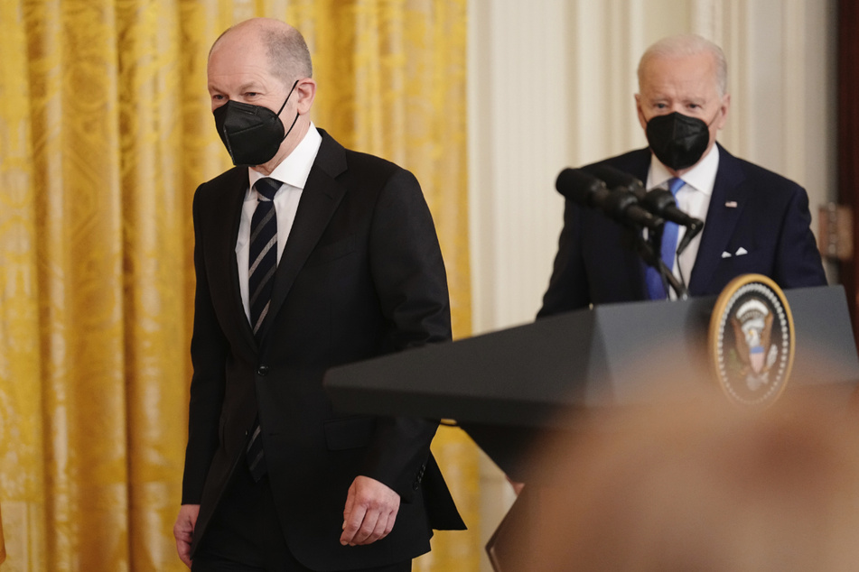Beim Aufeinandertreffen zwischen Joe Biden (79, rechts) und dem deutschen Bundeskanzler Olaf Scholz (63, links) wurde viel über das Thema Ukraine-Russland-Krise gesprochen.