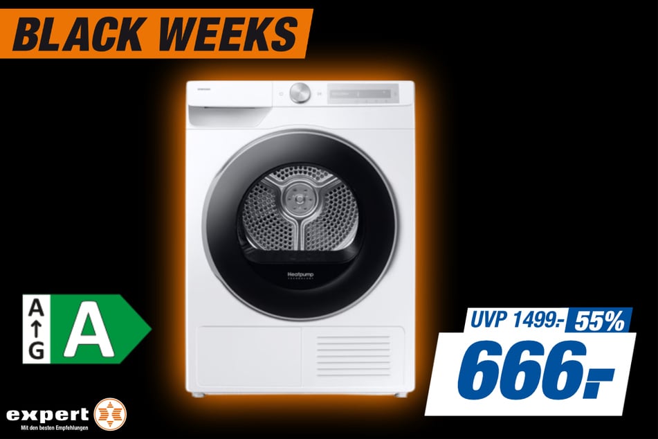 Samsung-Wärmepumpentrockner DV90DG6845LHU2 für 666 statt 1.499 Euro.