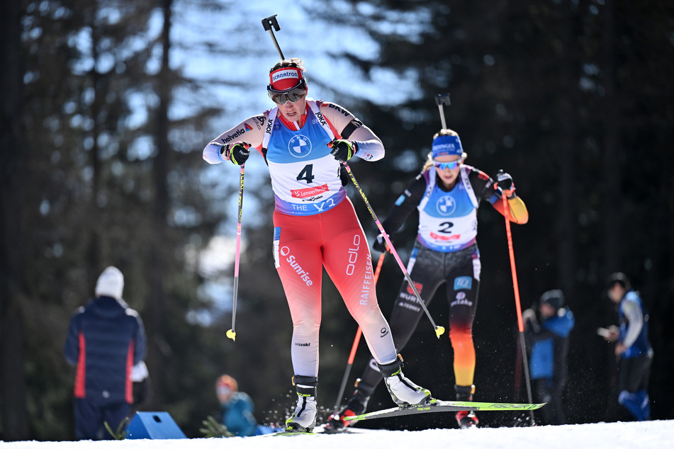 Lena Haecki-Gross (l.) and Franziska Preuß (r.) fought a heated duel right from the start.