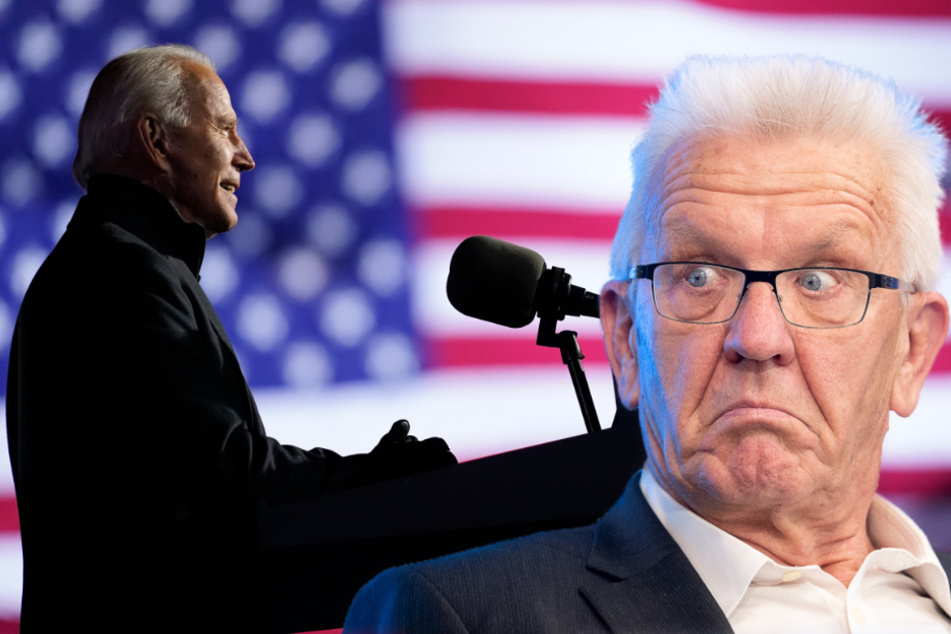 Baden-Württembergs Ministerpräsident Winfried Kretschmann (72, Grüne, rechts im Bild) hofft nach der Wahl von Joe Biden (77) zum neuen US-Präsidenten auf eine vertrauensvolle Zusammenarbeit mit den USA. (Fotomontage)