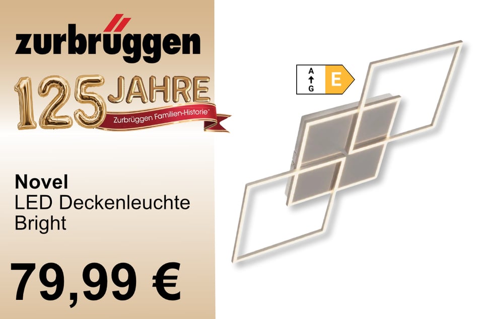 Die Novel LED Deckenleuchte für 79,99 Euro.