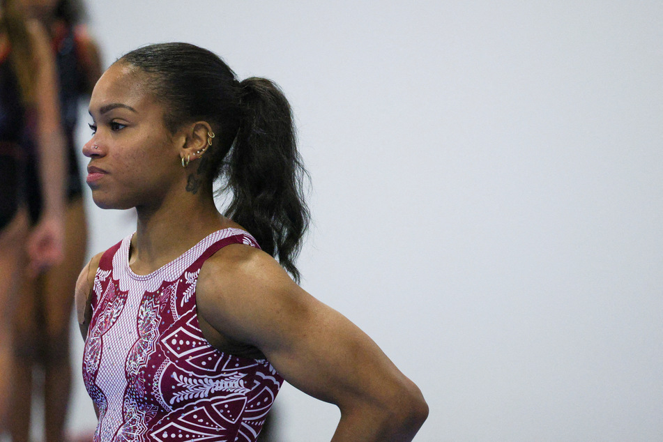 Shilese Jones, a world championships bronze medallist last year, was hurt in a warm-up vault at the US gymnastics trials.