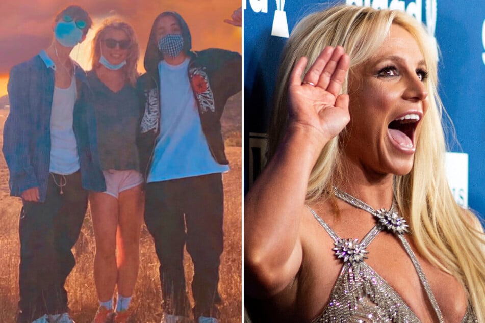 Britney Spears (r.) has reportedly reconciled her relationship with her two sons.