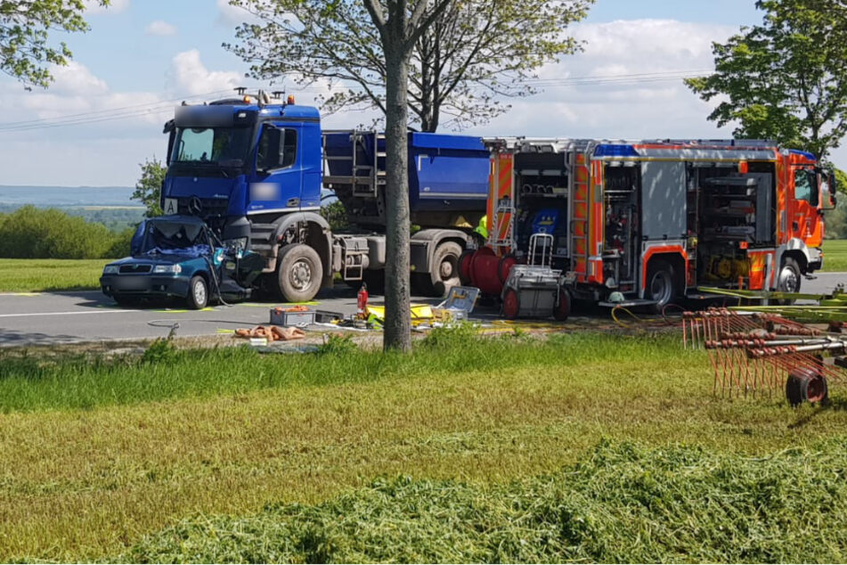 Dramatische Aufnahme vom Unfallort.