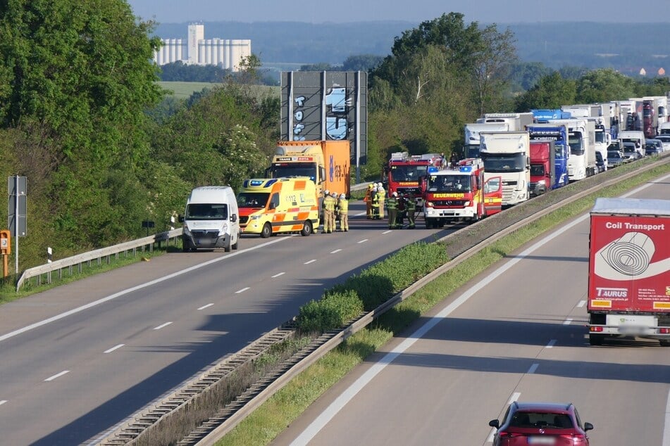 Die A14 war zwischen Grimma und Mutzschen am frühen Morgen zeitweise voll gesperrt.