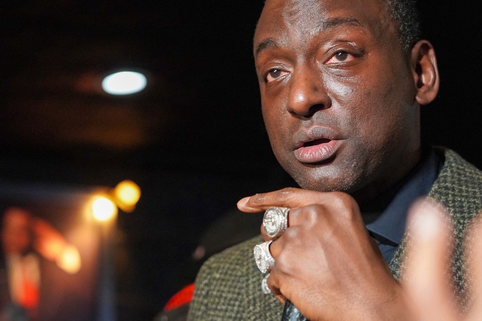 Yusef Salaam, an exonerated Central Park Five member, spoke to supporters and the media after winning a New York City Council seat in Harlem, New York on Tuesday.
