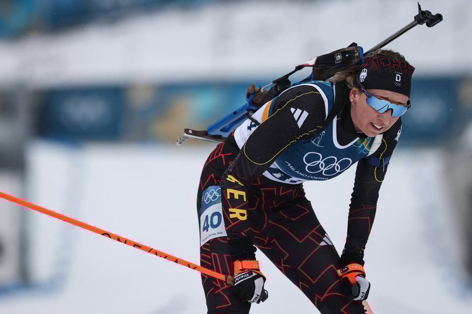 Franziska Preuß war in der Verfolgung lange in Schlagdistanz, für eine Medaille hat es aber letztlich nicht gereicht.