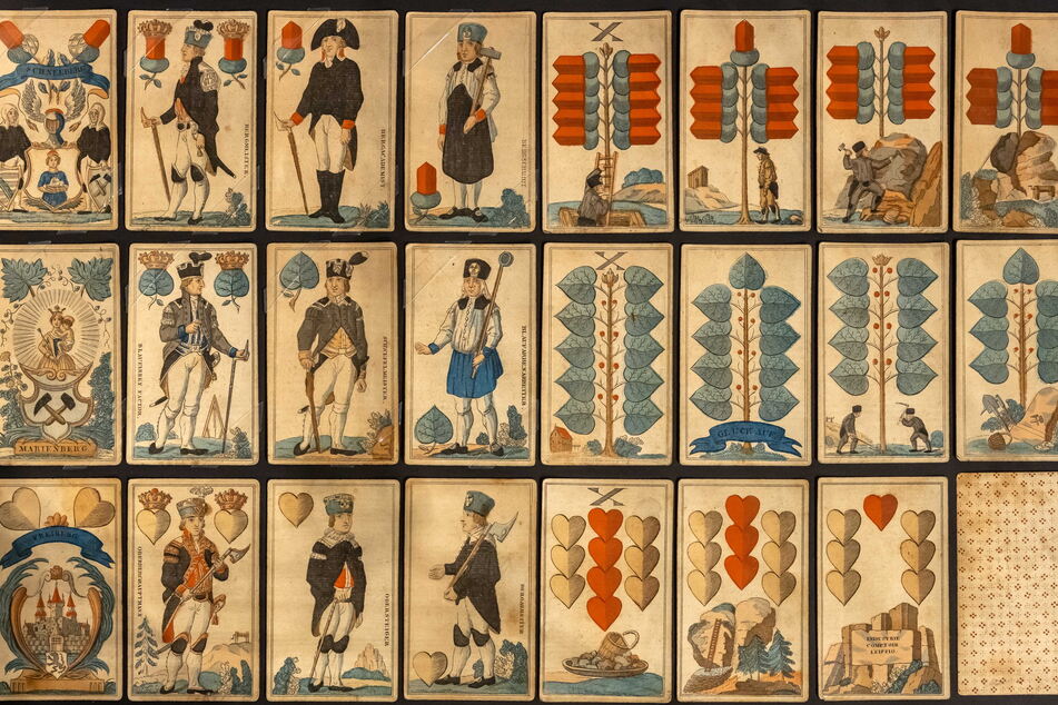 Diese Erzgebirgische Spielmannskarte wurde um 1840 in Leipzig gedruckt.