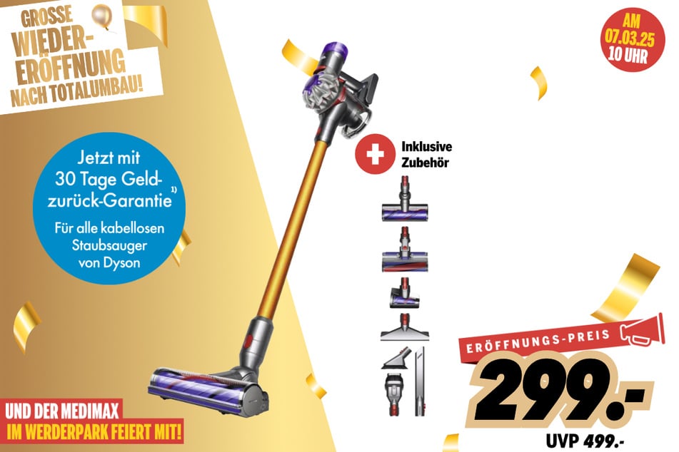 Dyson V8 Absolute für 299 statt 499 Euro.