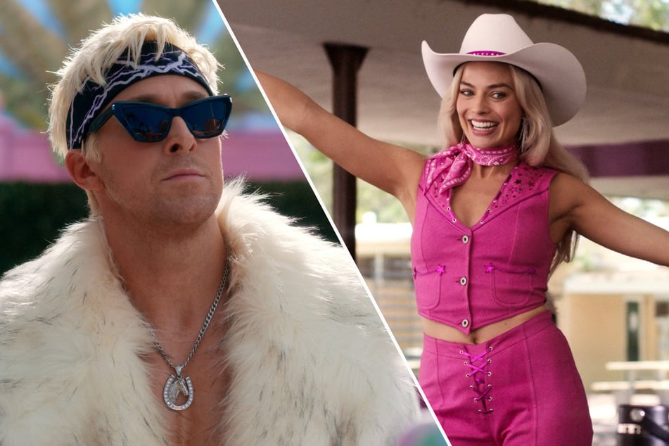 Ryan Gosling (l.) and Margot Robbie lead a star-studded ensemble cast in the Barbie movie.