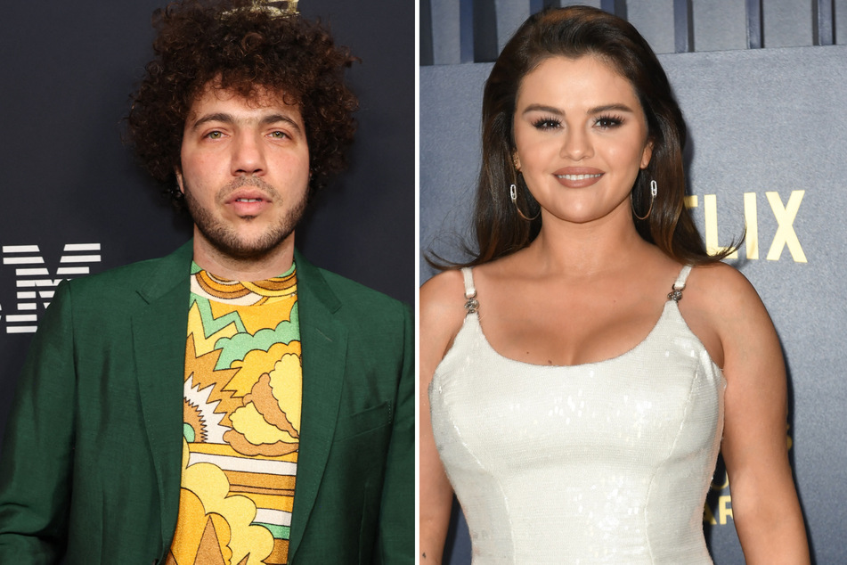 Selena Gomez (r.) revealed how her boyfriend, Benny Blanco, "embarrassed" her at the 2024 Emmy Awards in a hilarious anecdote.