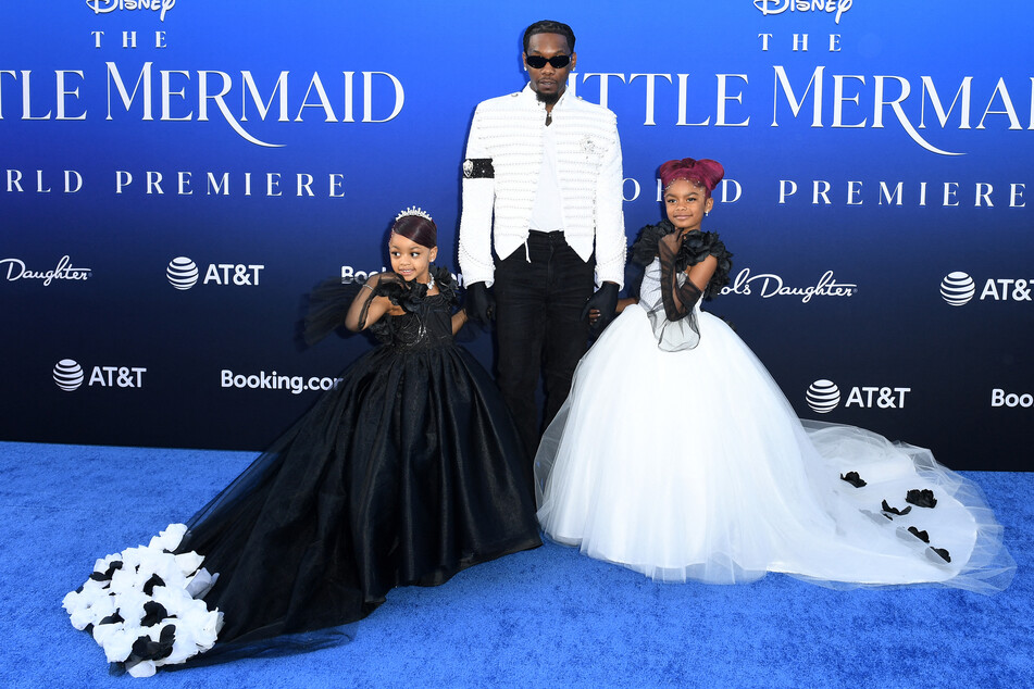 Cardi B kids, Kulture (l.) and Kalea, joined their dad Offset at the world premiere of The Little Mermaid