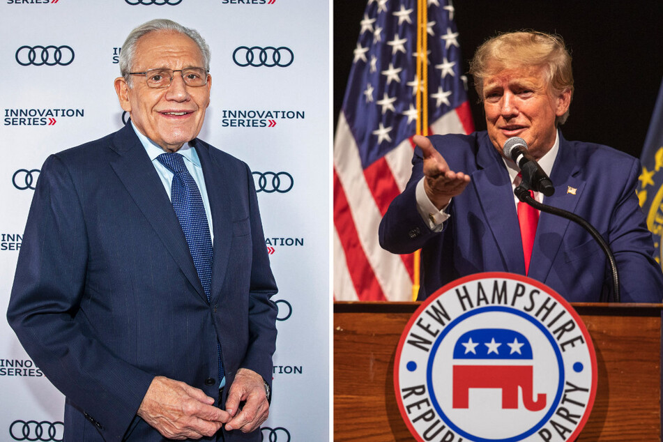 Former President Donald Trump (r.) is suing author and journalist Bob Woodward over eight hours of interviews taped between 2019 and 2020.