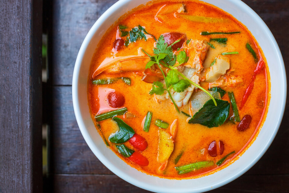Red curry is famous for its bright colors and vibrant flavor combinations.