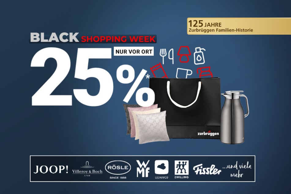 Nur vor Ort gibt's satte 25 Prozent Nachlass auf alles, was in die Zurbrüggen-Tasche passt.*