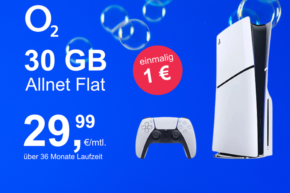 Die PS5 Slim Digital Edition im o2 Mobile M inkl. 30 GB+ für einmalig nur 1 Euro.