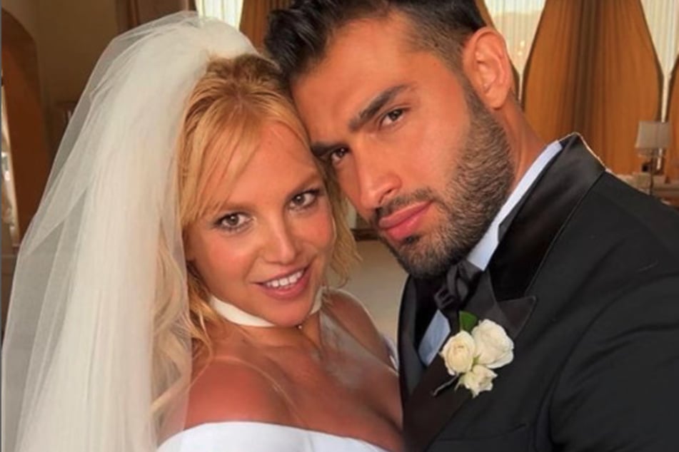 Britney Spears (l) got randomly hitched to Sam Asghari in the middle of the week in an intimate-ceremony at her home.