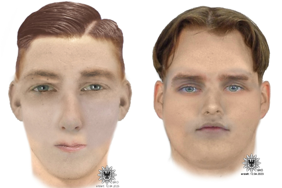 Die Polizei fahndet mit diesen Phantombildern nach den beiden Verdächtigen.