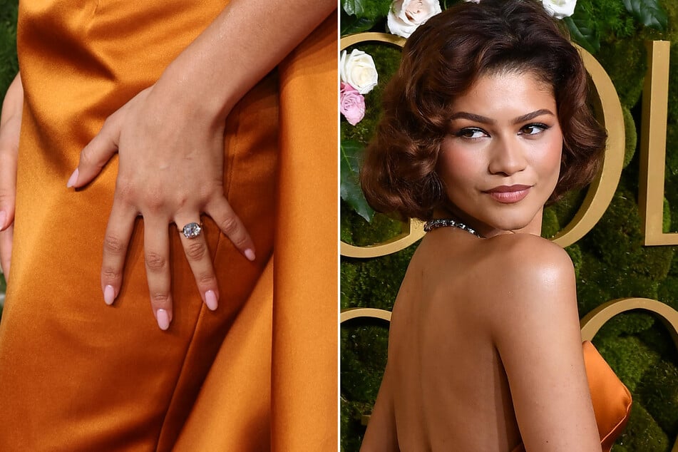 Zendaya sent the rumor mill into overdrive as she debuted a massive diamond ring on the Golden Globes red carpet.