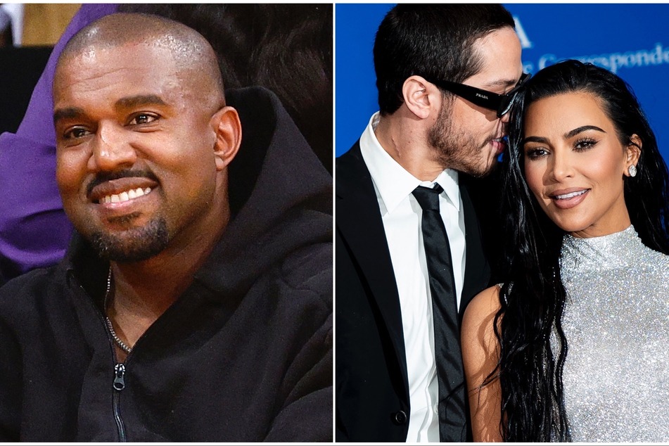 Kanye "Ye" West (l) made a petty Instagram following the demise of Kim Kardashian's romance with Pete Davidson.